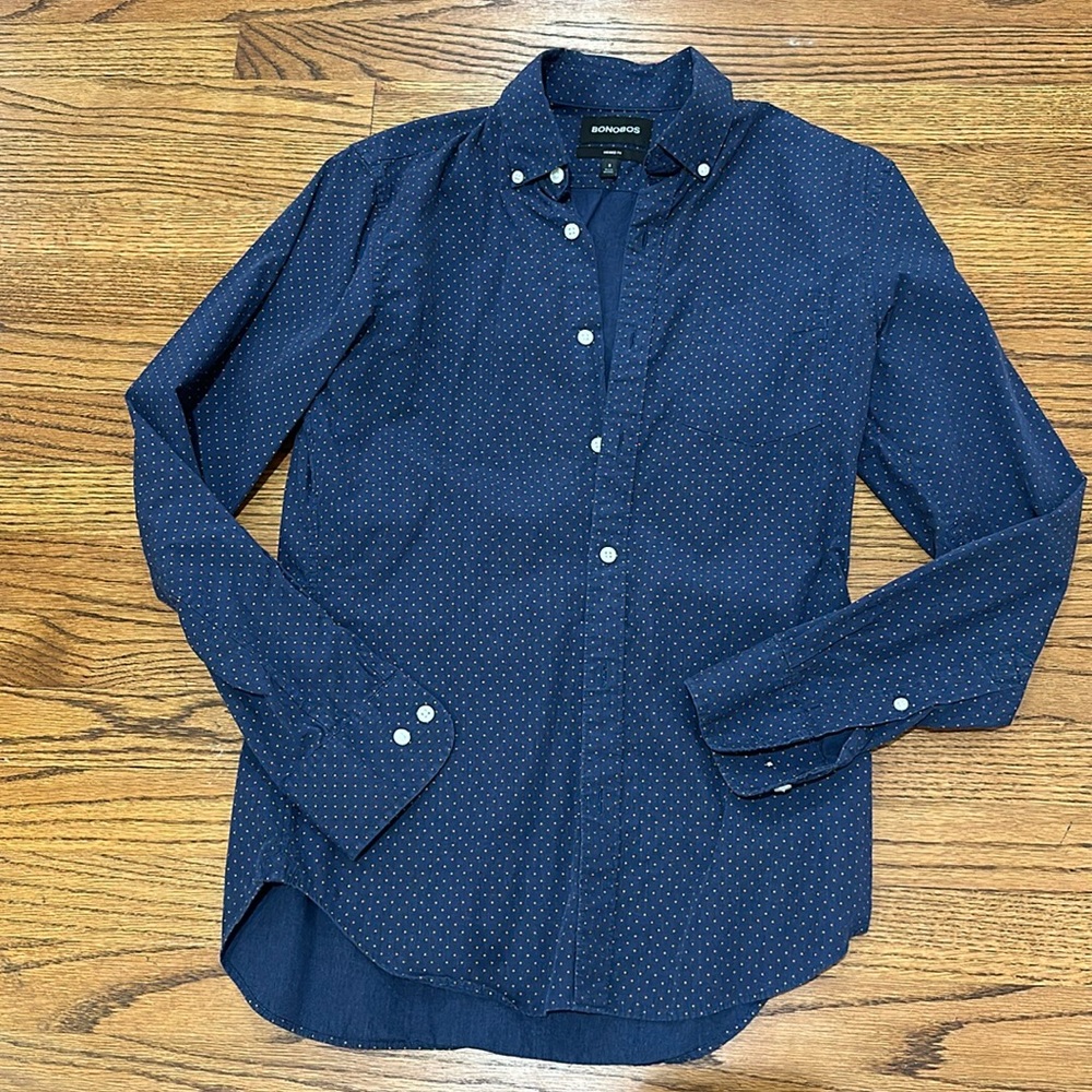 Bonobos Navy Gold Button Down